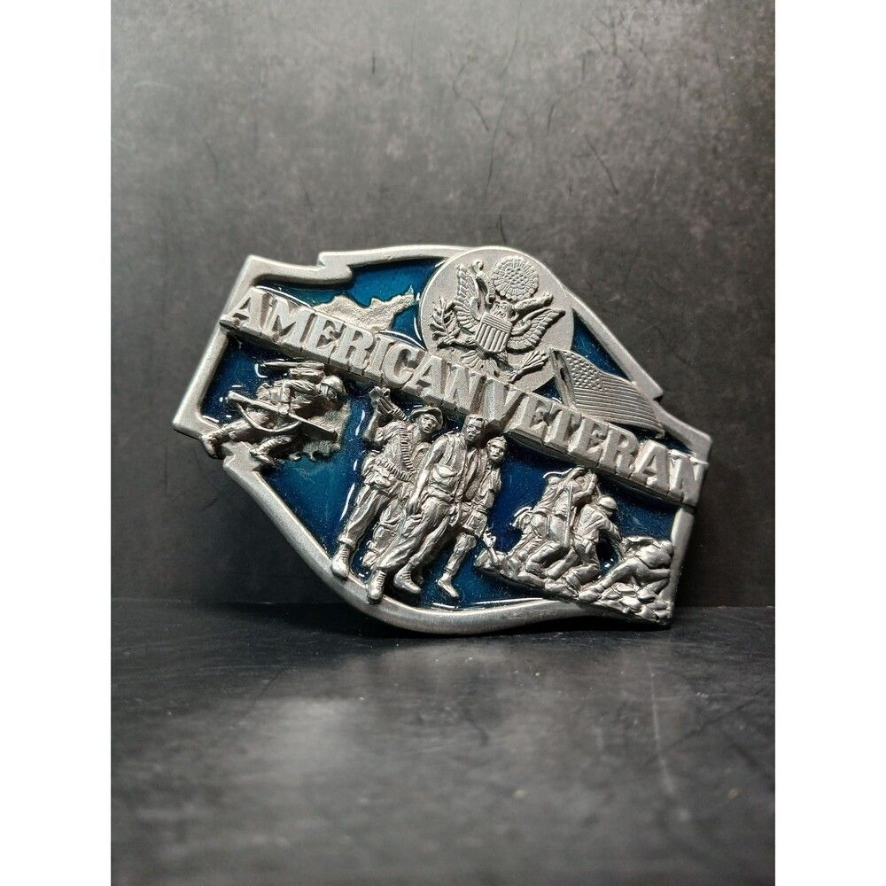 1988 Siskiyou American Veteran Enameled Belt Buckle